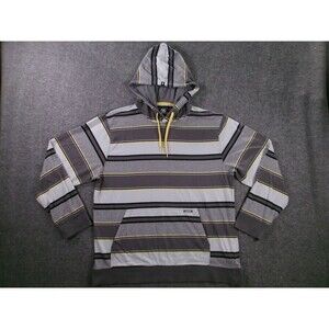 Dvision Hoodie Mens XL Gray Stripe Pullover Long Sleeve Kangaroo Pocket Hooded